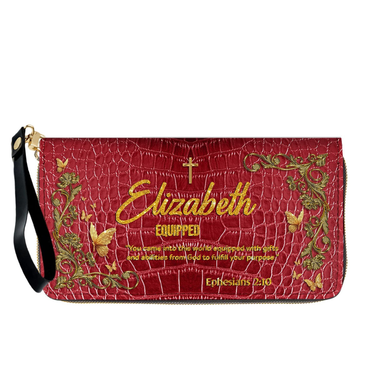 Personalized Leather Handbag With Long Wallet - Uncover the sacred meaning of your name - Custom Name & Color - CAB020626