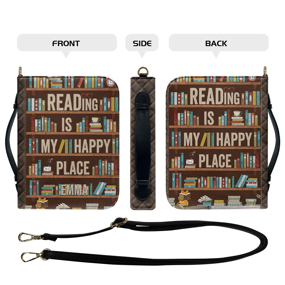 CHRISTIANARTBAG Book Covers - Reading Is My Happy Place - Personalized Book Cover