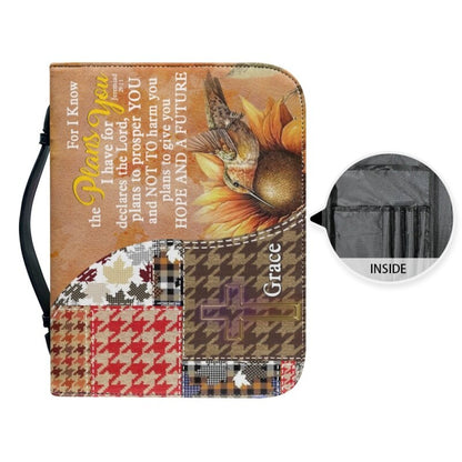 Christianartbag Bible Cover, For I Know The Plans I Have For You Personalized Bible Cover, Personalized Bible Cover, Sunflower Autumn Bible Cover, Christmas Gift, CABBBCV01230823. - Christian Art Bag