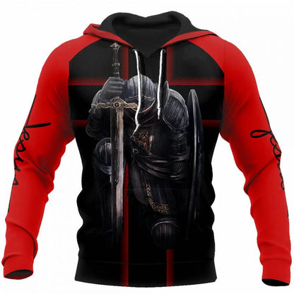 Christianartbag Clothing, Knight Templar Armor Jesus God Guard, Christian 3D T-Shirt, Christian 3D Hoodie, Christian 3D Sweater, Unisex 3D T-Shirt. - Christian Art Bag