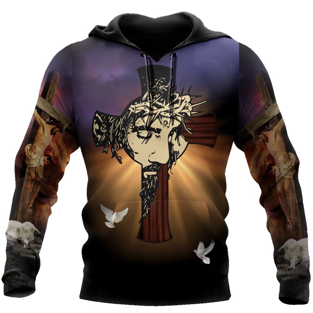 Christianartbag Clothing, Unisex Hoodie Jesus Christ 3D, Christian 3D T-Shirt, Christian 3D Hoodie, Christian 3D Sweater, Personalized Hoodies. - Christian Art Bag