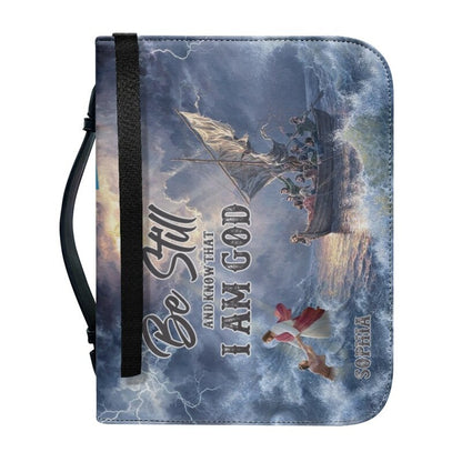 Christianartbag Bible Cover, Be Still And Know That I Am God Personalized Bible Cover, Personalized Bible Cover, Christmas Gift, CABBBCV01060923. - Christian Art Bag
