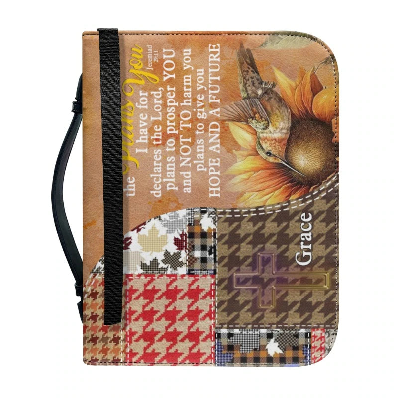 Christianartbag Bible Cover, For I Know The Plans I Have For You Personalized Bible Cover, Personalized Bible Cover, Sunflower Autumn Bible Cover, Christmas Gift, CABBBCV01230823. - Christian Art Bag