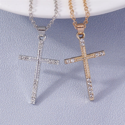 Christianartbag Jewelry, Cross Necklace for Women Men Gold Silver Color Dazzling Crystal Jesus Crucifix Necklace Christian Jewelry,CABJWL08270723 - Christian Art Bag