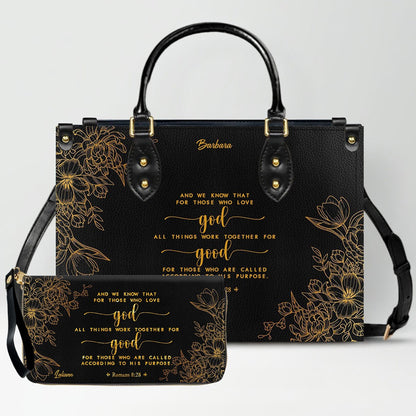 Personalized Leather Handbag Black with Bible Verse – Christian Gifts – Custom Christian Purse by CHRISTIANARTBAG CAB012626