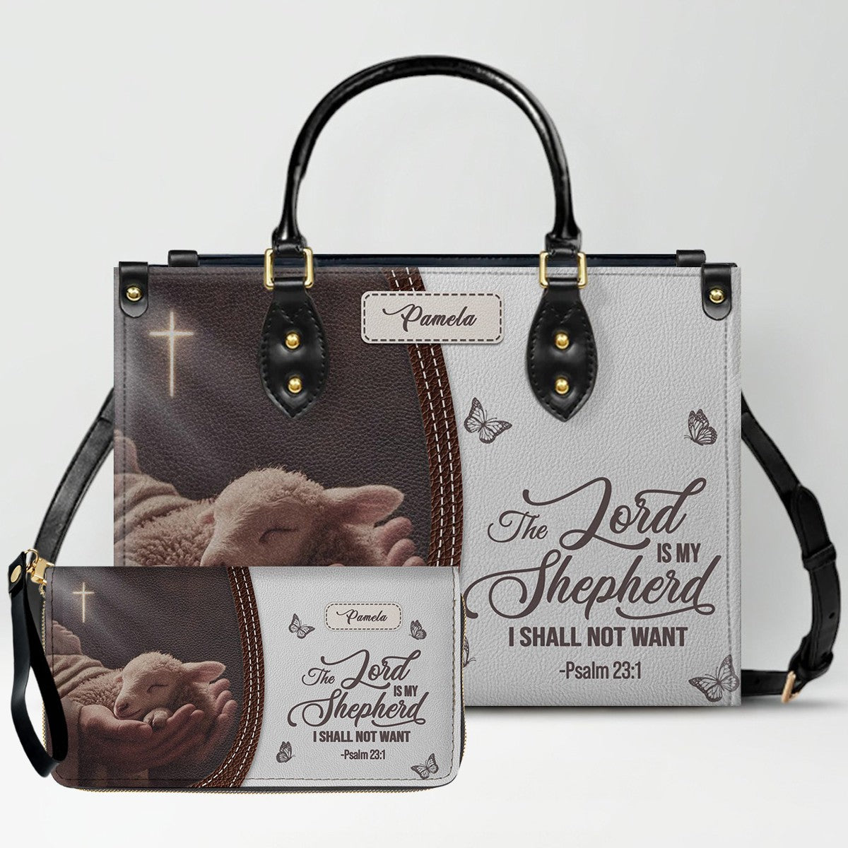 Personalized Christian Leather Handbag with Bible Verse – Faith-Inspired Gift for Women