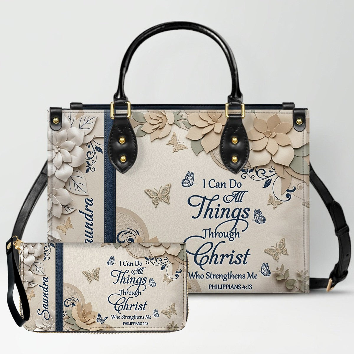 CHRISTIANARTBAG Personalized Leather Handbag for Women – Custom Faith-Based Tote Bag with Bible Verses – Inspirational Christian Gifts for Her CAB01052626