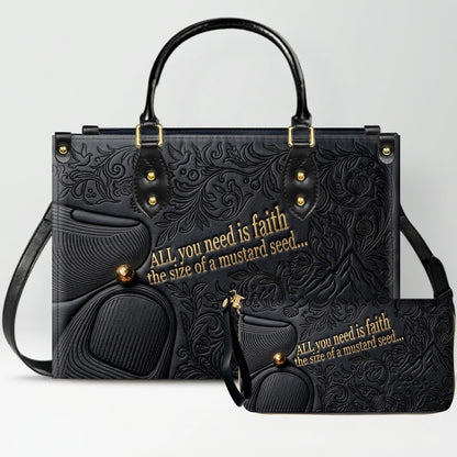 Personalized Leather Handbag "Faith as a Mustard Seed" | CHRISTIANARTBAG 02080526