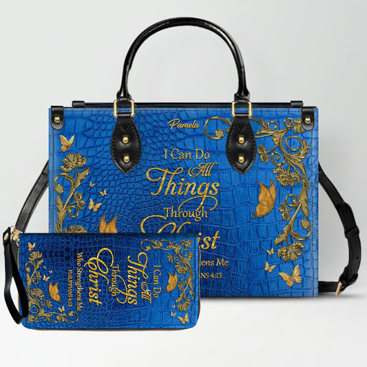 SET Personalized Leather Handbag with Long Wallet – Christian Bible Verse Bag | CHRISTIANARTBAG | Buy Handbag Get Wallet