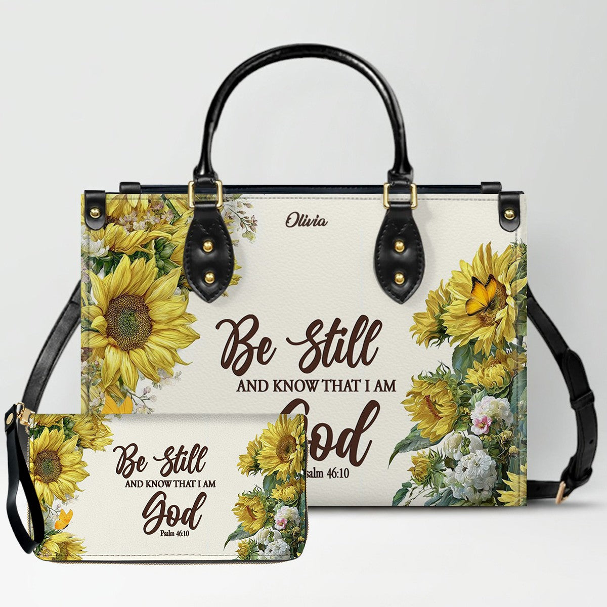 Personalized Christian Leather Handbag for Women – Custom Name & Bible Verse | CHRISTIANARTBAG CAB011426