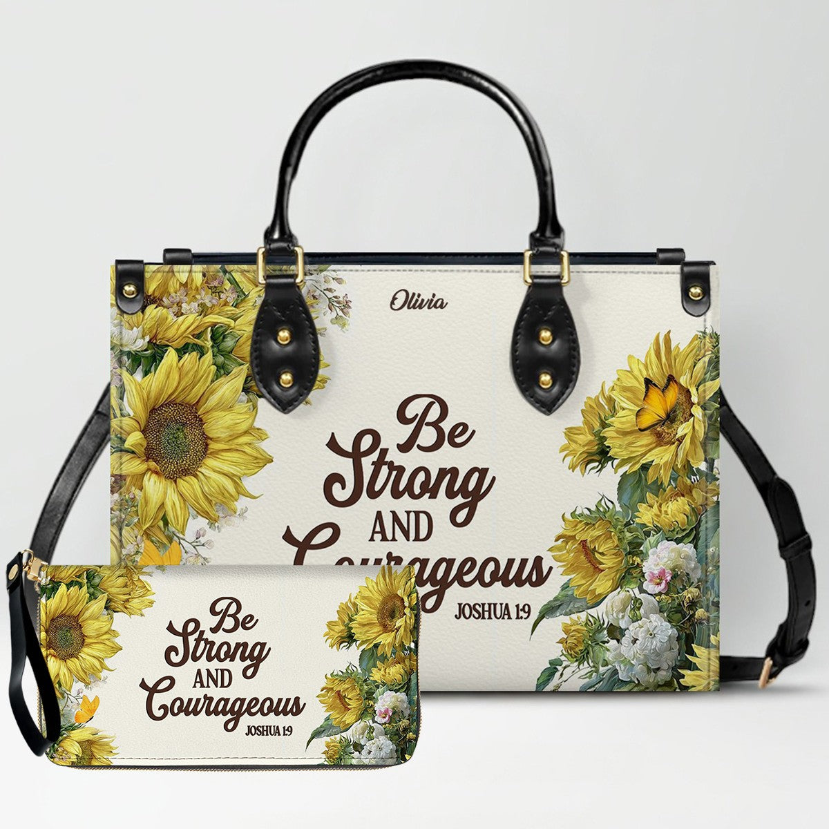 Personalized Christian Leather Handbag for Women – Custom Name & Bible Verse | CHRISTIANARTBAG CAB011426