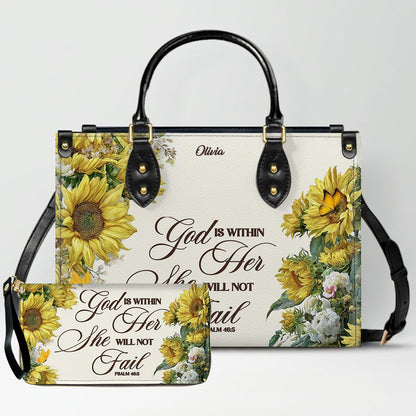 Personalized Christian Leather Handbag for Women – Custom Name & Bible Verse | CHRISTIANARTBAG CAB011426