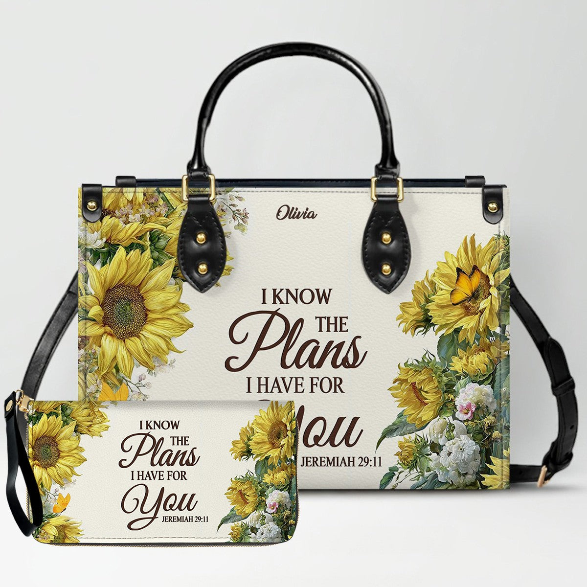 Personalized Christian Leather Handbag for Women – Custom Name & Bible Verse | CHRISTIANARTBAG CAB011426