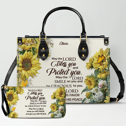 Personalized Christian Leather Handbag for Women – Custom Name & Bible Verse | CHRISTIANARTBAG CAB011426