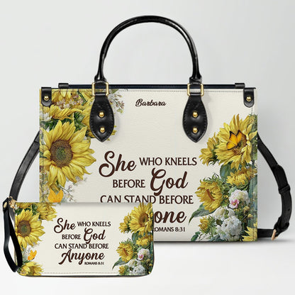 Personalized Christian Leather Handbag for Women – Custom Name & Bible Verse | CHRISTIANARTBAG CAB011426