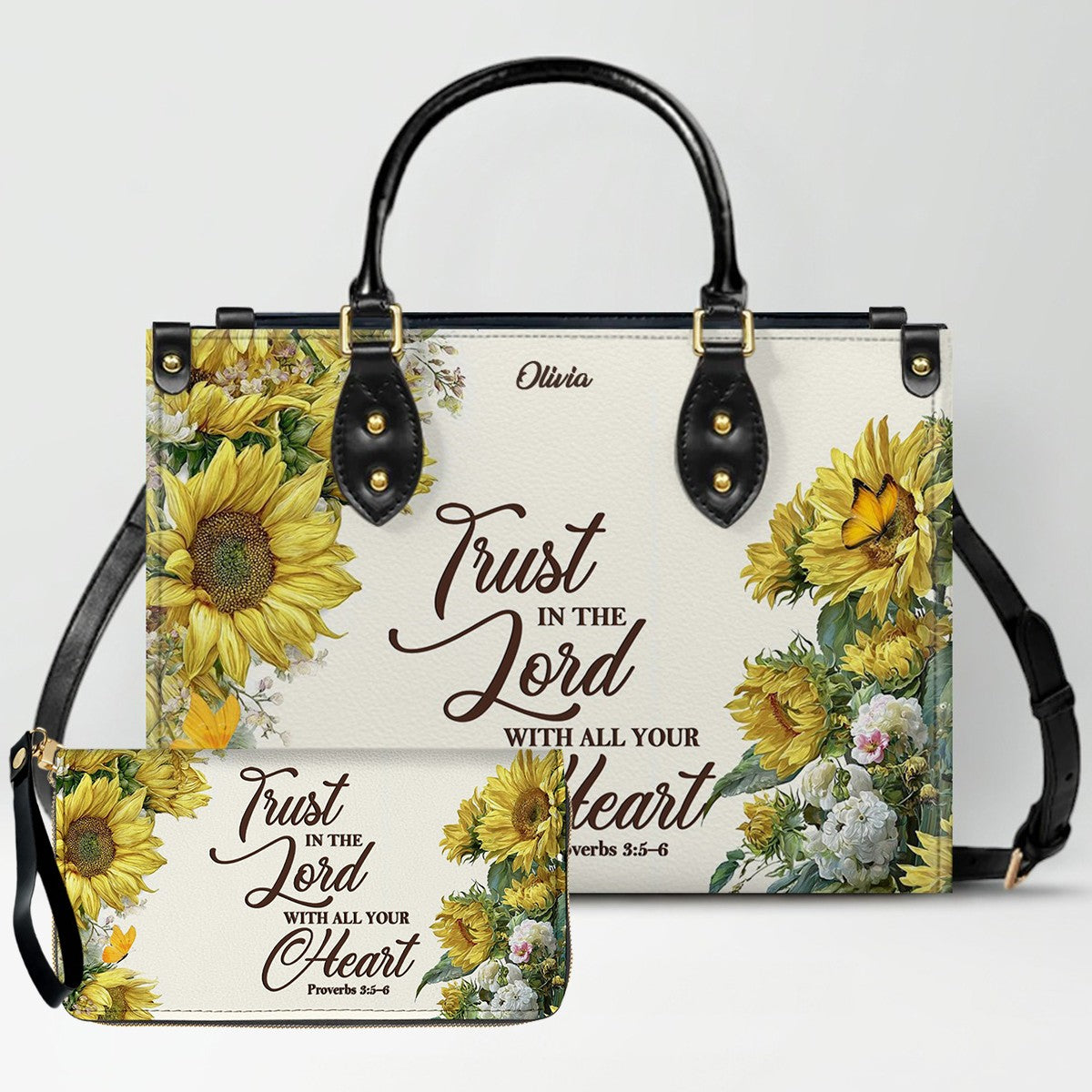 Personalized Christian Leather Handbag for Women – Custom Name & Bible Verse | CHRISTIANARTBAG CAB011426