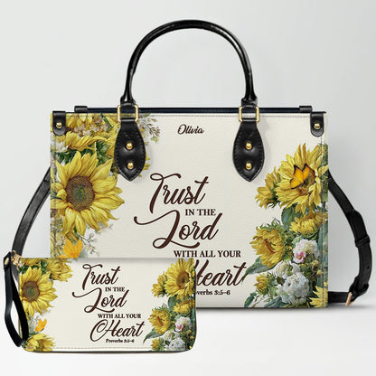 Personalized Christian Leather Handbag for Women – Custom Name & Bible Verse | CHRISTIANARTBAG CAB011426