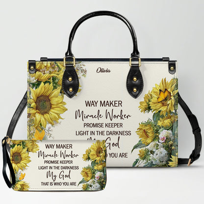 Personalized Christian Leather Handbag for Women – Custom Name & Bible Verse | CHRISTIANARTBAG CAB011426