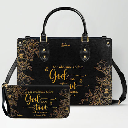 Personalized Leather Handbag Black with Bible Verse – Christian Gifts – Custom Christian Purse by CHRISTIANARTBAG CAB012626