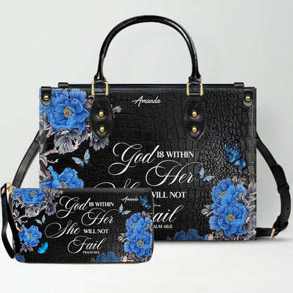 Personalized Christian Leather Handbag & Long Wallet Set – Christian Bible Verse Bag | CHRISTIANARTBAG CAB01012326