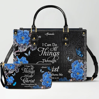 Personalized Christian Leather Handbag & Long Wallet Set – Christian Bible Verse Bag | CHRISTIANARTBAG CAB01012326