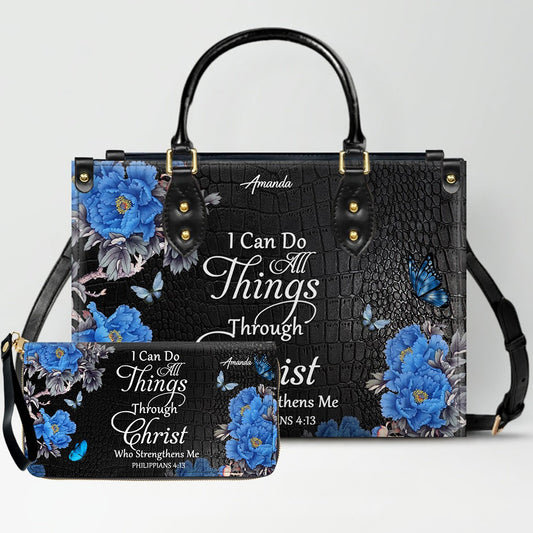 Personalized Christian Leather Handbag & Long Wallet Set – Christian Bible Verse Bag | CHRISTIANARTBAG CAB01012326