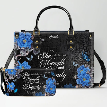 Personalized Christian Leather Handbag & Long Wallet Set – Christian Bible Verse Bag | CHRISTIANARTBAG CAB01012326