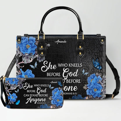 Personalized Christian Leather Handbag & Long Wallet Set – Christian Bible Verse Bag | CHRISTIANARTBAG CAB01012326