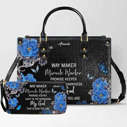 Personalized Christian Leather Handbag & Long Wallet Set – Christian Bible Verse Bag | CHRISTIANARTBAG CAB01012326