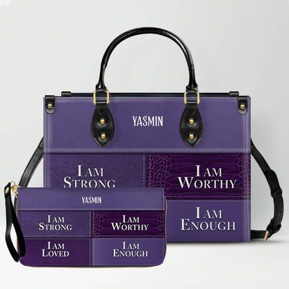 CHRISTIANARTBAG Personalized Leather Handbag & Long Wallet Set