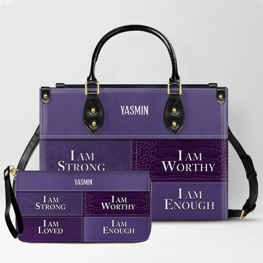 CHRISTIANARTBAG Personalized Leather Handbag & Long Wallet Set