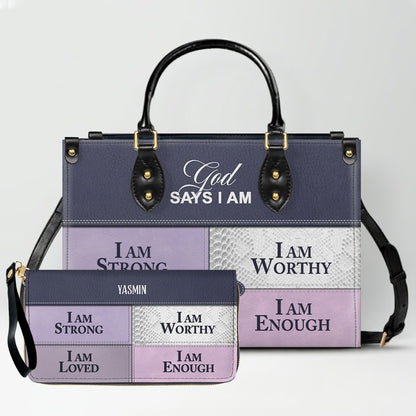 CHRISTIANARTBAG Personalized Leather Handbag & Long Wallet Set