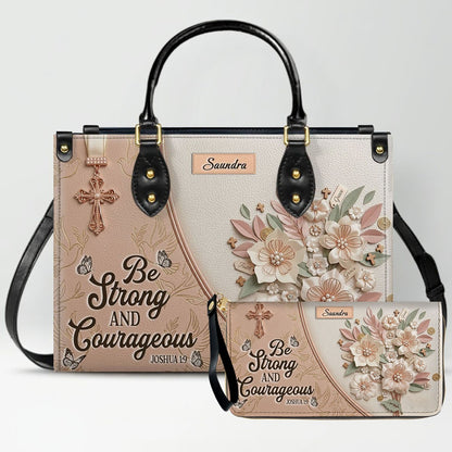 CHRISTIANARTBAG Personalized Leather Handbag and Wallet Set | Beige Custom Name Cross Purse & Long Wristlet Clutch CAB01061626