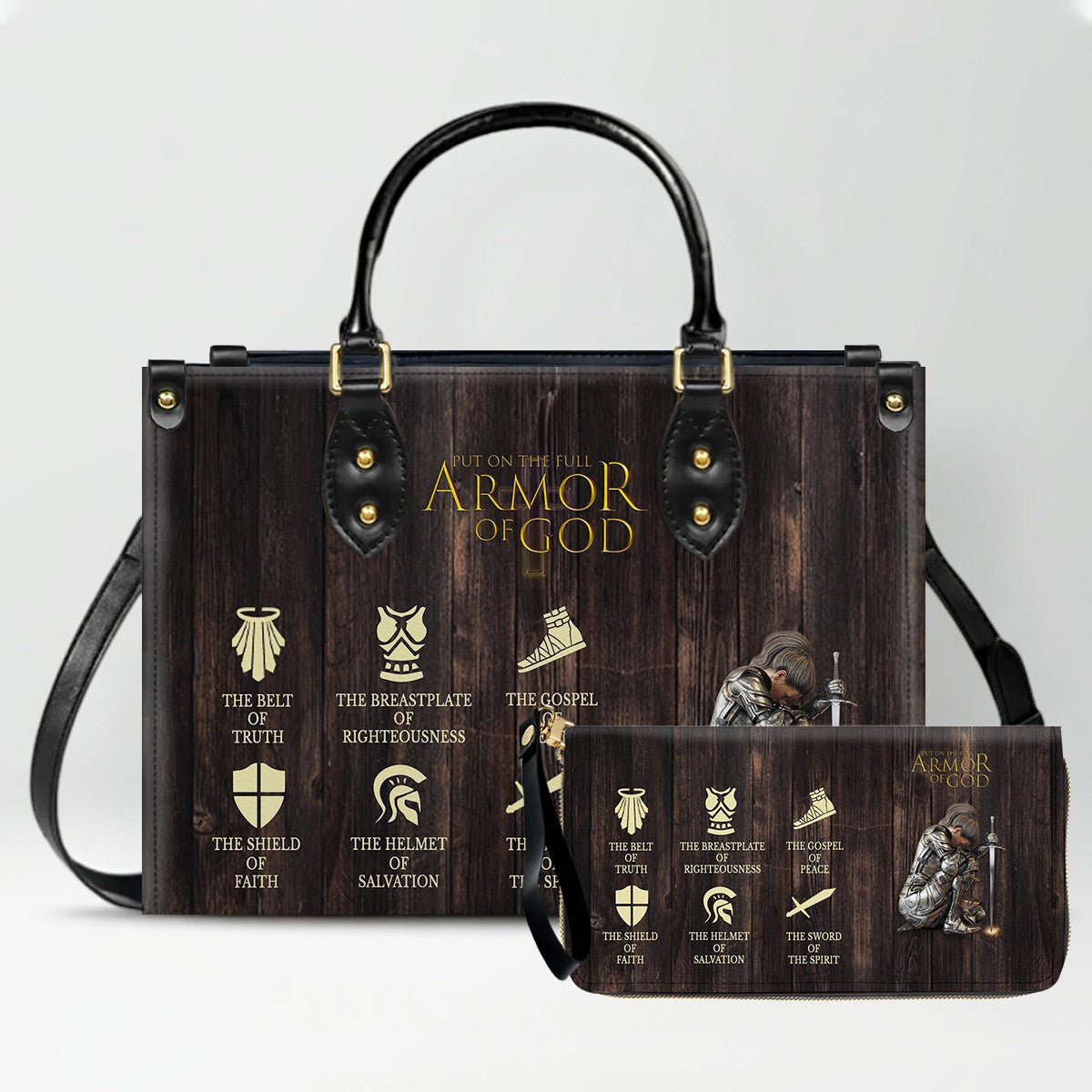 Christianartbag Handbags, Put On The Full Armor Of God Leather Bags, Personalized Bags, Gifts for Women, Christmas Gift, CABLTB01240823.