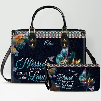 Christianartbag Handbags- Blessed Is The One Who Trusts In The Lord Jeremiah 17:7 - Personalized Leather Handbag - CABLTB01120225