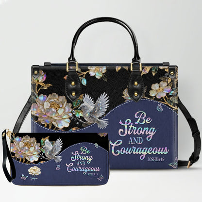 Personalized Leather Handbag – Christian Purse | Mother of Pearl Style | CHRISTIANARTBAG CAB123025