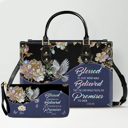 Personalized Leather Handbag – Christian Purse | Mother of Pearl Style | CHRISTIANARTBAG CAB123025