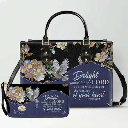 Personalized Leather Handbag – Christian Purse | Mother of Pearl Style | CHRISTIANARTBAG CAB123025