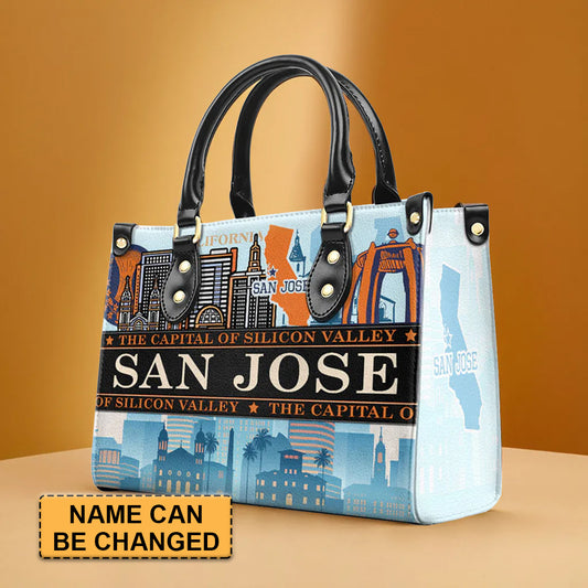 San Jose-Inspired Leather Handbag by CHRISTIANARTBAG – Silicon Valley Elegance - CABLTHB02010424.