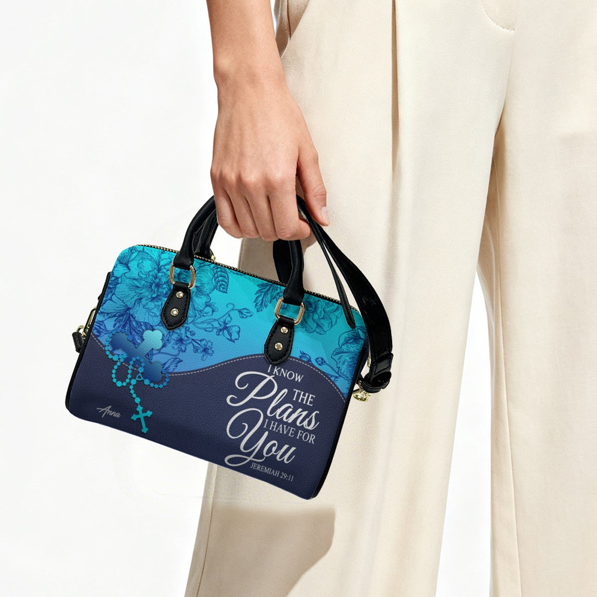 Personalized Mini Leather Satchel – Christian Handbag with Bible Verse | CHRISTIANARTBAG