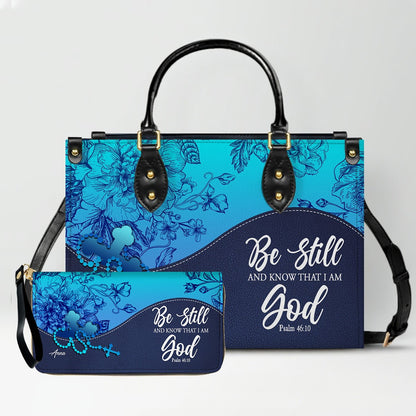 Personalized Christian Leather Handbag & Clutch Purse Set – Custom Name & Bible Verse Gift by CHRISTIANARTBAG