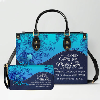 Personalized Christian Leather Handbag & Clutch Purse Set – Custom Name & Bible Verse Gift by CHRISTIANARTBAG