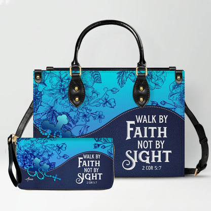 Personalized Christian Leather Handbag & Clutch Purse Set – Custom Name & Bible Verse Gift by CHRISTIANARTBAG