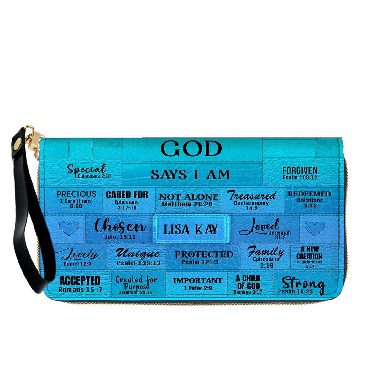 Personalized Leather Handbag & Long Wallet Set – GOD Says I Am Christian Gift for Women