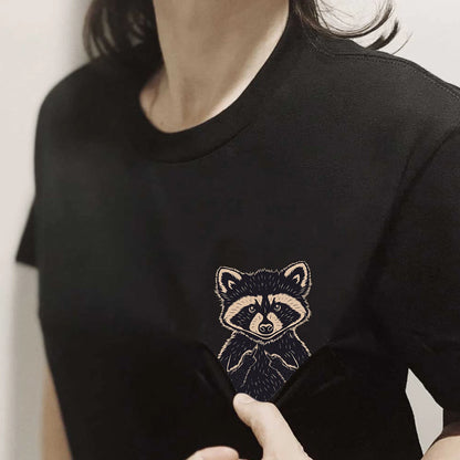 Christian T-Shirt, Animal T-Shirt Fashion Brand Summer Pocket Cat Stickers Printed T-shirt Men's Women Shirts Hip Hop Tops Funny Cotton Tees, Cat T-Shirt, CAB01022324.