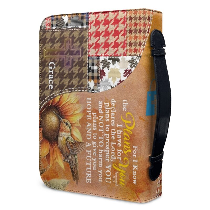 Christianartbag Bible Cover, For I Know The Plans I Have For You Personalized Bible Cover, Personalized Bible Cover, Sunflower Autumn Bible Cover, Christmas Gift, CABBBCV01230823. - Christian Art Bag