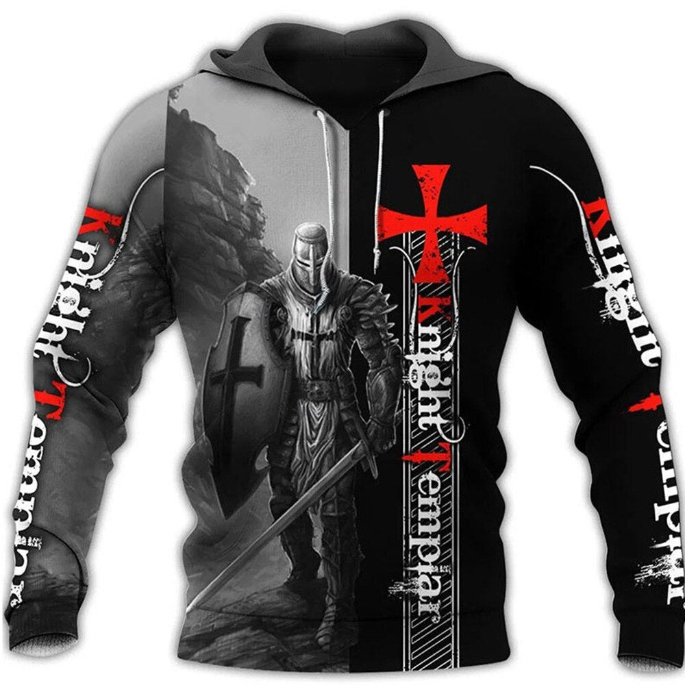 Christianartbag Clothing, Knight Templar Armor Jesus God Guard, Christian 3D T-Shirt, Christian 3D Hoodie, Christian 3D Sweater, Unisex 3D T-Shirt. - Christian Art Bag