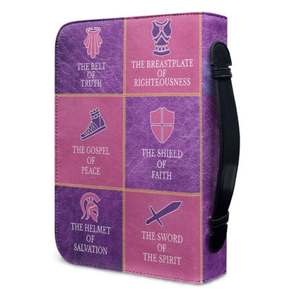 Christianartbag Bible Cover, Put On The Full Armor Personalized Bible Cover, Personalized Bible Cover, Pink Purple Bible Cover, Christmas Gift, CABBBCV07160823. - Christian Art Bag