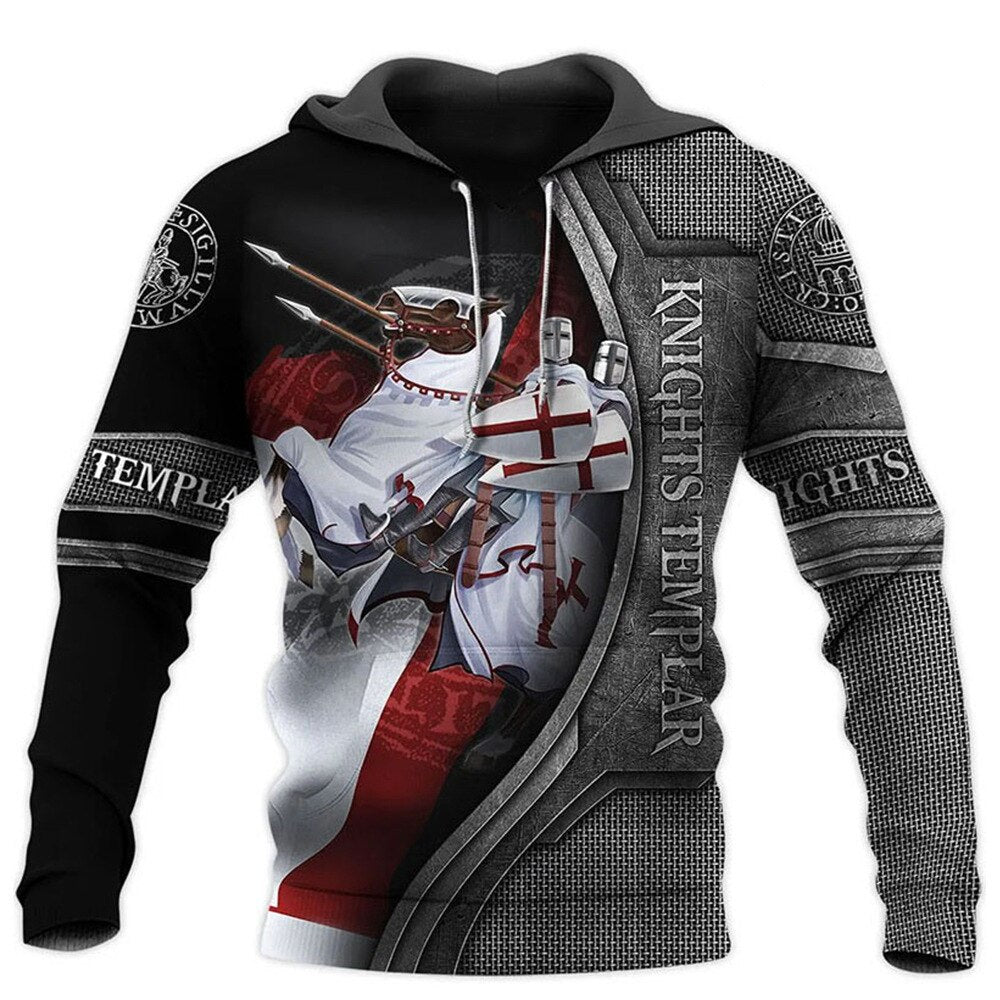 Christianartbag Clothing, Knight Templar Armor Jesus God Guard, Christian 3D T-Shirt, Christian 3D Hoodie, Christian 3D Sweater, Unisex 3D T-Shirt. - Christian Art Bag