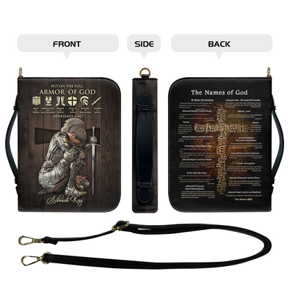 Personalized Armor of God Bible Cover – Custom Name & Scripture Christian Gift